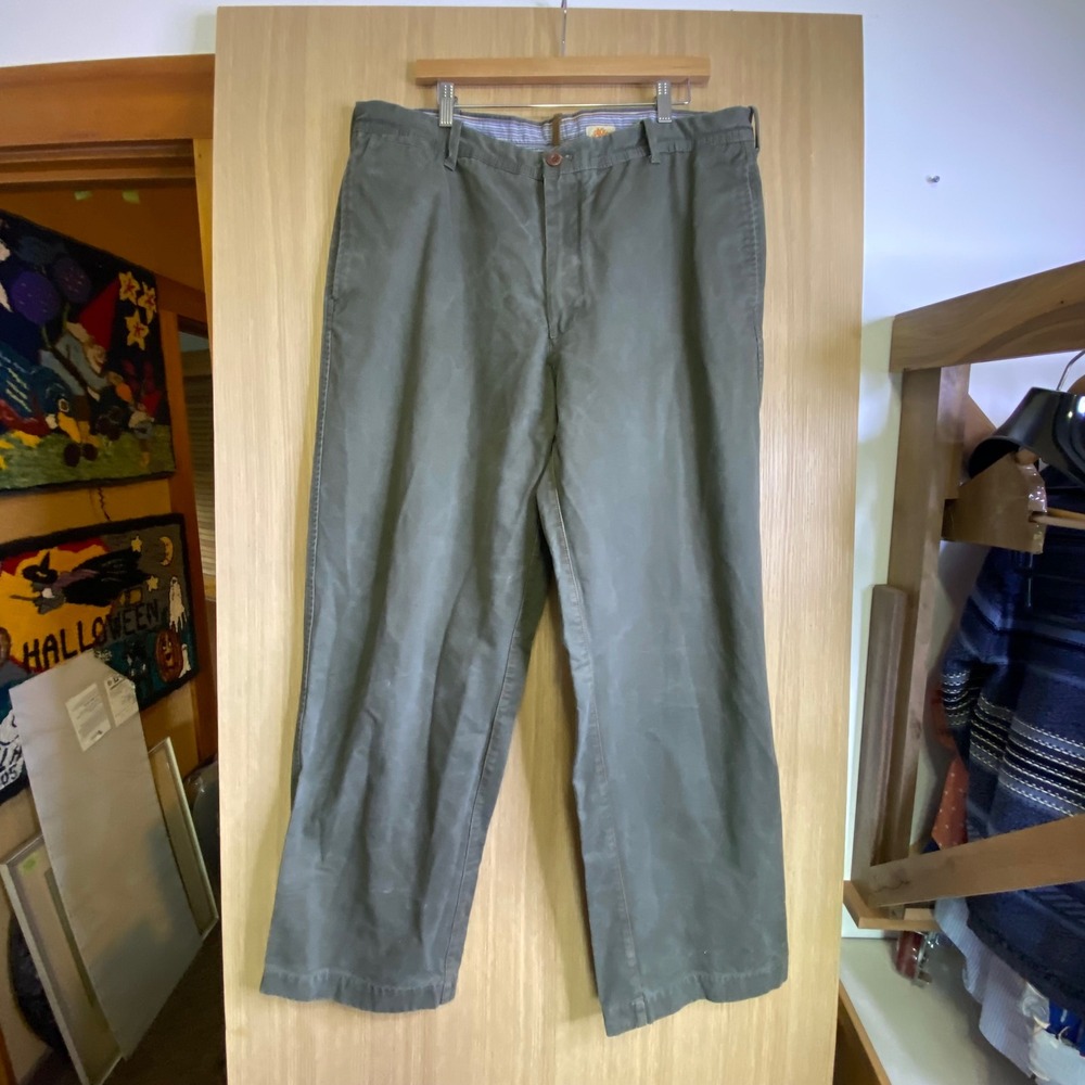 Timberland Mens 40/32 Pants Olive Green Cotton Canvas Straight Leg Workwear Y2K